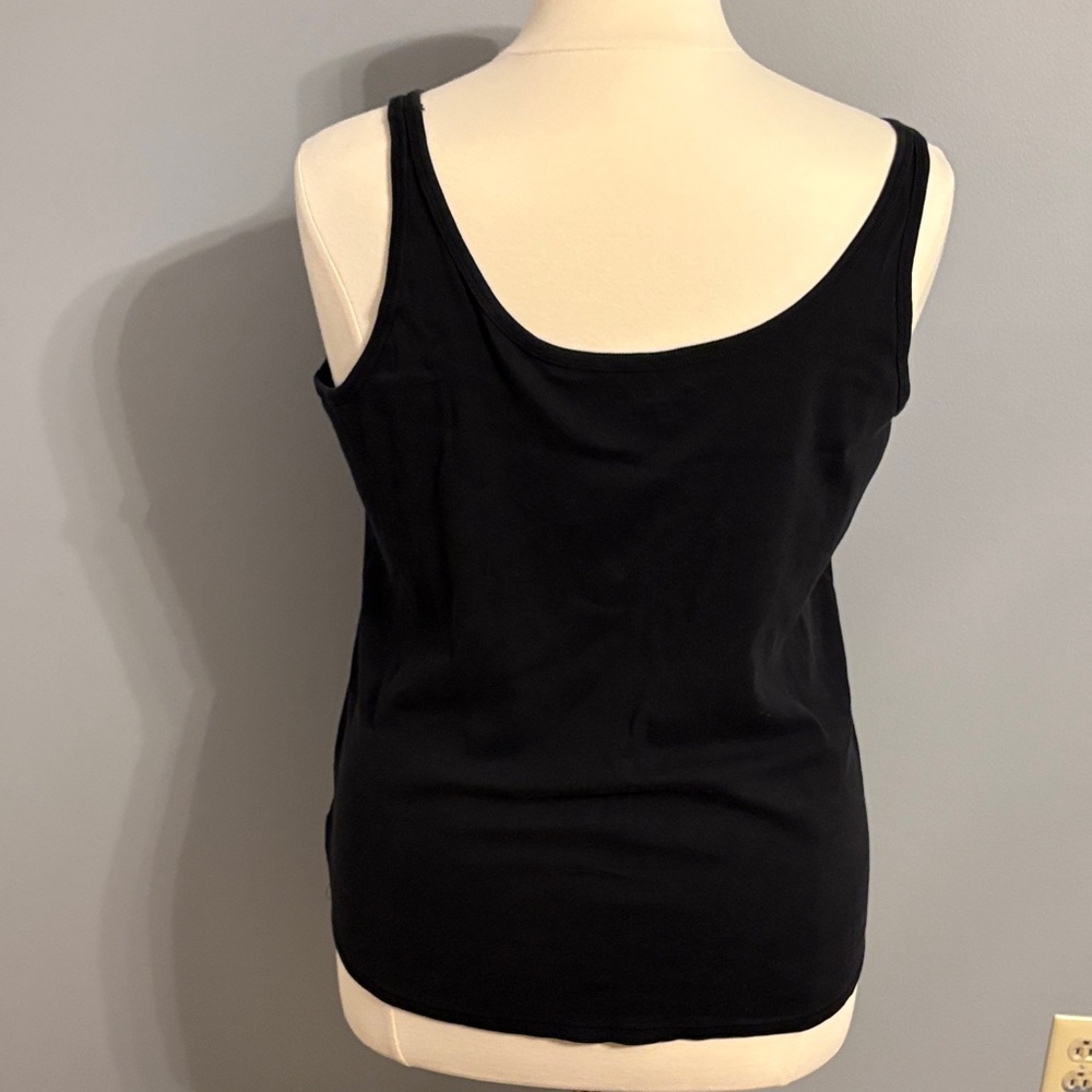 Lane Bryant Black robbed Scoop Neck Tank Top - Picture 5 of 5